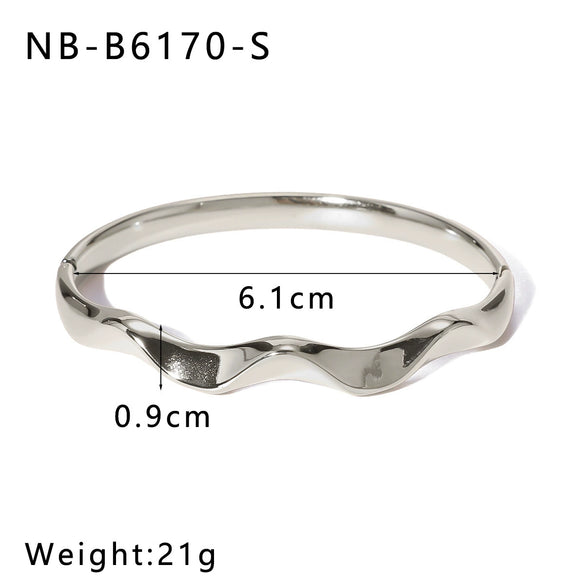 Wholesale Wavy Road Personality Titanium Steel And Stainless Steel Bracelet With 18K Furnace Vacuum Plating