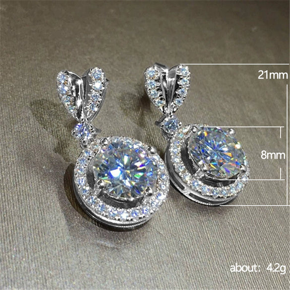 Wholesale Wedding Bridal Jewelry Copper Heartshaped Zircon Pendant Earrings