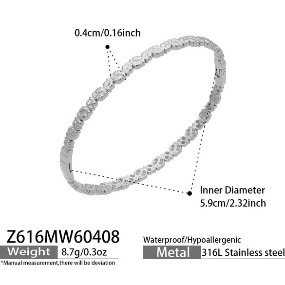 Wholesale Wheat Ear Stainless Steel 18K Gold Plated Geometric Bracelet Set