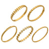 Wholesale Wheat Ear Stainless Steel 18K Gold Plated Geometric Bracelet Set
