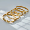 Wholesale Wheat Ear Stainless Steel 18K Gold Plated Geometric Bracelet Set