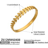 Wholesale Wheat Ear Stainless Steel 18K Gold Plated Geometric Bracelet Set