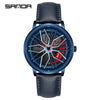 Wholesale Wheel Casual Men's Alloy Belt Quartz Watch With Round Dial And Stainless Steel Clasp