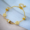 Wholesale White Butterfly Flower Design Titanium Steel Bracelet With Electroplating Geometric Styling Lovely Style Unisex