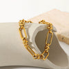 Wholesale Wide Chain Cross Buckle Bracelet Vacuum Electroplated 18K Gold Stainless Steel Women's Jewelry Geometric Style