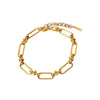 Wholesale Wide Chain Cross Buckle Bracelet Vacuum Electroplated 18K Gold Stainless Steel Women's Jewelry Geometric Style
