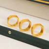 Wholesale Wide Glossy Couple Ring In Exaggerated Geometric Style Titanium Steel Electroplated