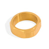 Wholesale Wide Glossy Couple Ring In Exaggerated Geometric Style Titanium Steel Electroplated
