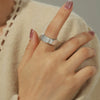 Wholesale Wide Glossy Couple Ring In Exaggerated Geometric Style Titanium Steel Electroplated