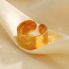 Wholesale Wide Gold Plated Stainless Steel Irregular Shaped Opening Ring With Geometric Design For Women