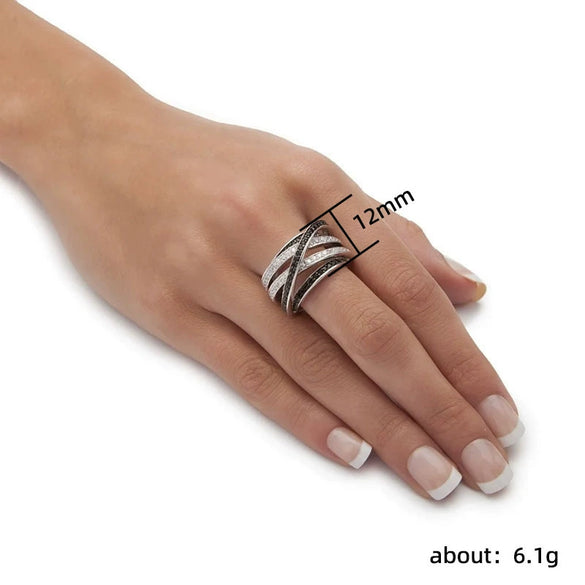 Wholesale Winding Ring Copper Geometric Micropaved Fashion Unisex
