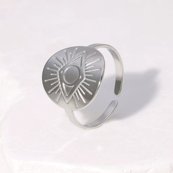 Wholesale Women Accessories Geometric Stainless Steel Electroplated Ring