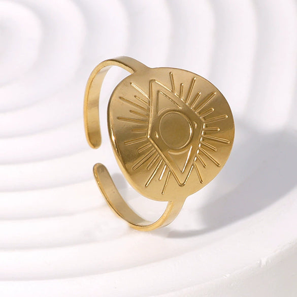 Wholesale Women Accessories Geometric Stainless Steel Electroplated Ring
