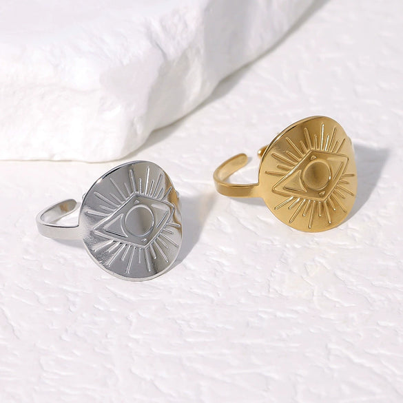 Wholesale Women Accessories Geometric Stainless Steel Electroplated Ring