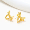 Wholesale Women Alloy Flower Bow Electroplated Fashionable Earrings