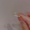 Wholesale Women Copper Geometric Inlaid Zircon Ring And Bracelet