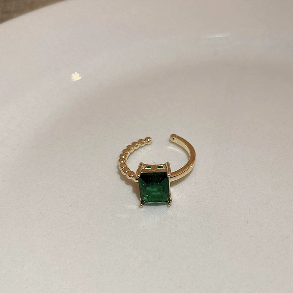 Wholesale Women Copper Geometric Inlaid Zircon Ring And Bracelet