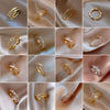 Wholesale Women Copper Geometric Inlaid Zircon Ring And Bracelet