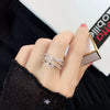 Wholesale Women Copper Geometric Inlaid Zircon Ring And Bracelet