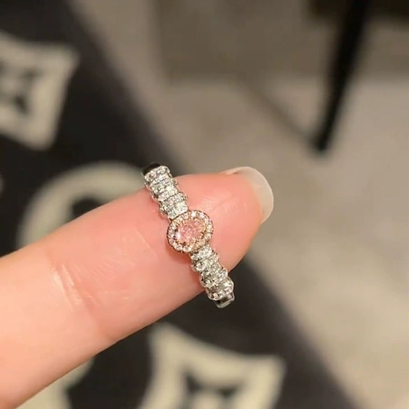 Wholesale Women Copper Geometric Inlaid Zircon Ring And Bracelet