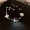 Wholesale Women Copper Light Luxury Flower Diamond Striped Electroplating Bracelet
