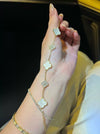 Wholesale Women Copper Light Luxury Flower Diamond Striped Electroplating Bracelet