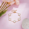 Wholesale Women Copper Light Luxury Flower Diamond Striped Electroplating Bracelet