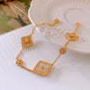 Wholesale Women Copper Light Luxury Flower Diamond Striped Electroplating Bracelet