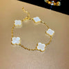 Wholesale Women Copper Light Luxury Flower Diamond Striped Electroplating Bracelet