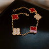 Wholesale Women Copper Light Luxury Flower Diamond Striped Electroplating Bracelet