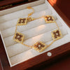 Wholesale Women Copper Light Luxury Flower Diamond Striped Electroplating Bracelet