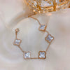 Wholesale Women Copper Light Luxury Flower Diamond Striped Electroplating Bracelet