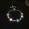 Wholesale Women Copper Light Luxury Flower Diamond Striped Electroplating Bracelet
