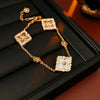 Wholesale Women Copper Light Luxury Flower Diamond Striped Electroplating Bracelet