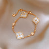 Wholesale Women Copper Light Luxury Flower Diamond Striped Electroplating Bracelet