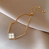 Wholesale Women Copper Light Luxury Flower Diamond Striped Electroplating Bracelet