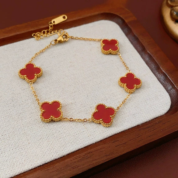 Wholesale Women Copper Light Luxury Flower Diamond Striped Electroplating Bracelet