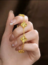 Wholesale Women Copper Light Luxury Flower Diamond Striped Electroplating Bracelet