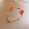 Wholesale Women Copper Light Luxury Flower Diamond Striped Electroplating Bracelet