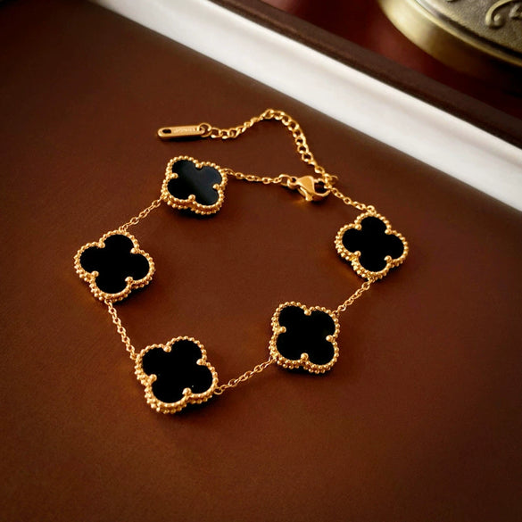 Wholesale Women Copper Light Luxury Flower Diamond Striped Electroplating Bracelet