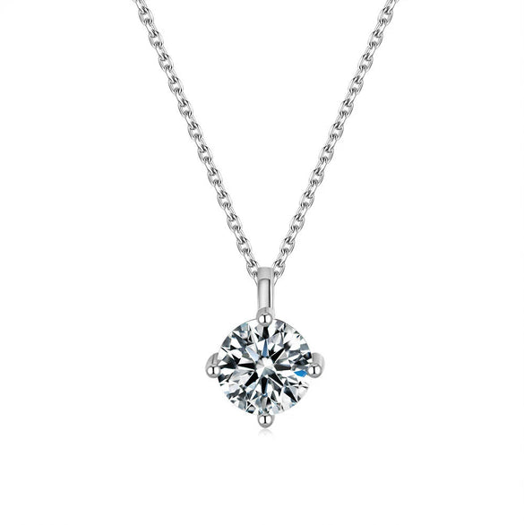 Wholesale Women Fashion Classic Silver 925 Sterling Silver Pendant With Moissanite And Geometric Design Jewelry