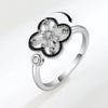 Wholesale Women Fashion Four Leaf Clover Rotatable Ring Copper Electroplated