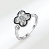 Wholesale Women Fashion Four Leaf Clover Rotatable Ring Copper Electroplated