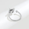 Wholesale Women Fashion Four Leaf Clover Rotatable Ring Copper Electroplated