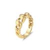 Wholesale Women Fashion Geometric Stainless Steel Electroplated Croissant Hollow Twist Ring Jewelry