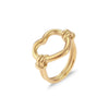 Wholesale Women Fashion Geometric Stainless Steel Electroplated Croissant Hollow Twist Ring Jewelry