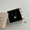 Wholesale Women Fashion S925 Sterling Silver Necklace With Snowflake Cut Geometric Pattern Mixed Gemstone Setting And O Word Chain