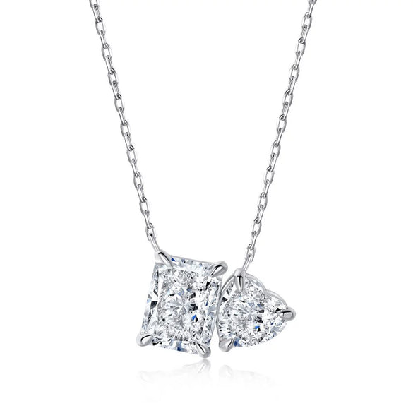 Wholesale Women Fashion S925 Sterling Silver Necklace With Snowflake Cut Geometric Pattern Mixed Gemstone Setting And O Word Chain