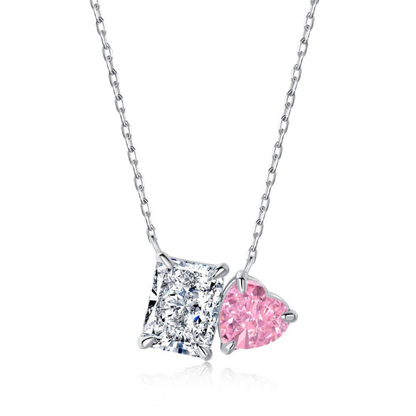 Wholesale Women Fashion S925 Sterling Silver Necklace With Snowflake Cut Geometric Pattern Mixed Gemstone Setting And O Word Chain