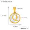 Wholesale Women Jewelry Titanium Steel Round Pendant Necklace Inlaid With White Shell And English Letters Electroplated